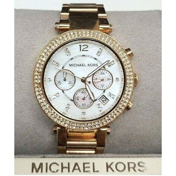 Michael Kors Original MK5354 Women's Parker Gold Crystal Stainless Steel Watch - Picture 1 of 8
